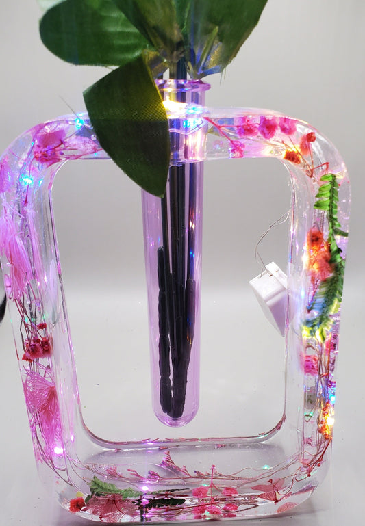 Beautiful flower vase with lights. 